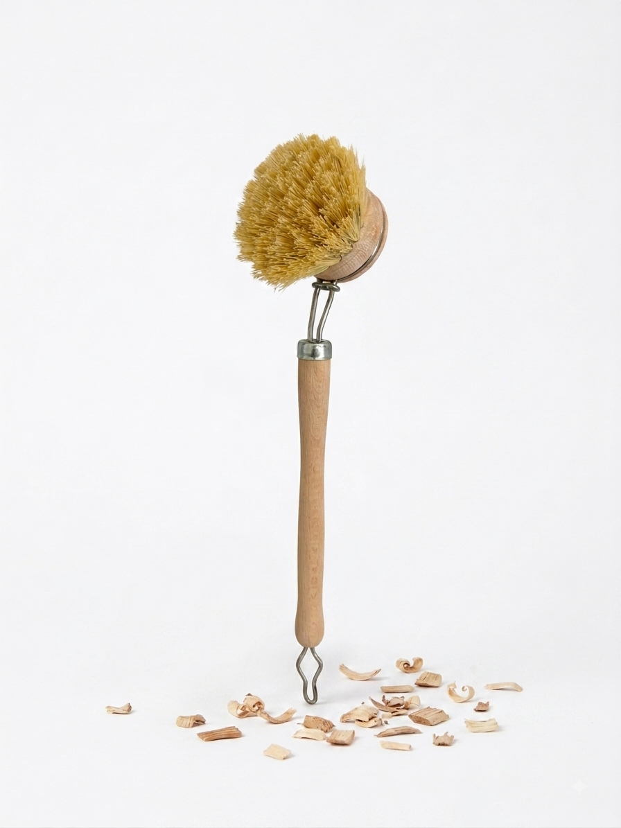 brosse à vaisselle en bois fibres végétales rechargeable Alkimia