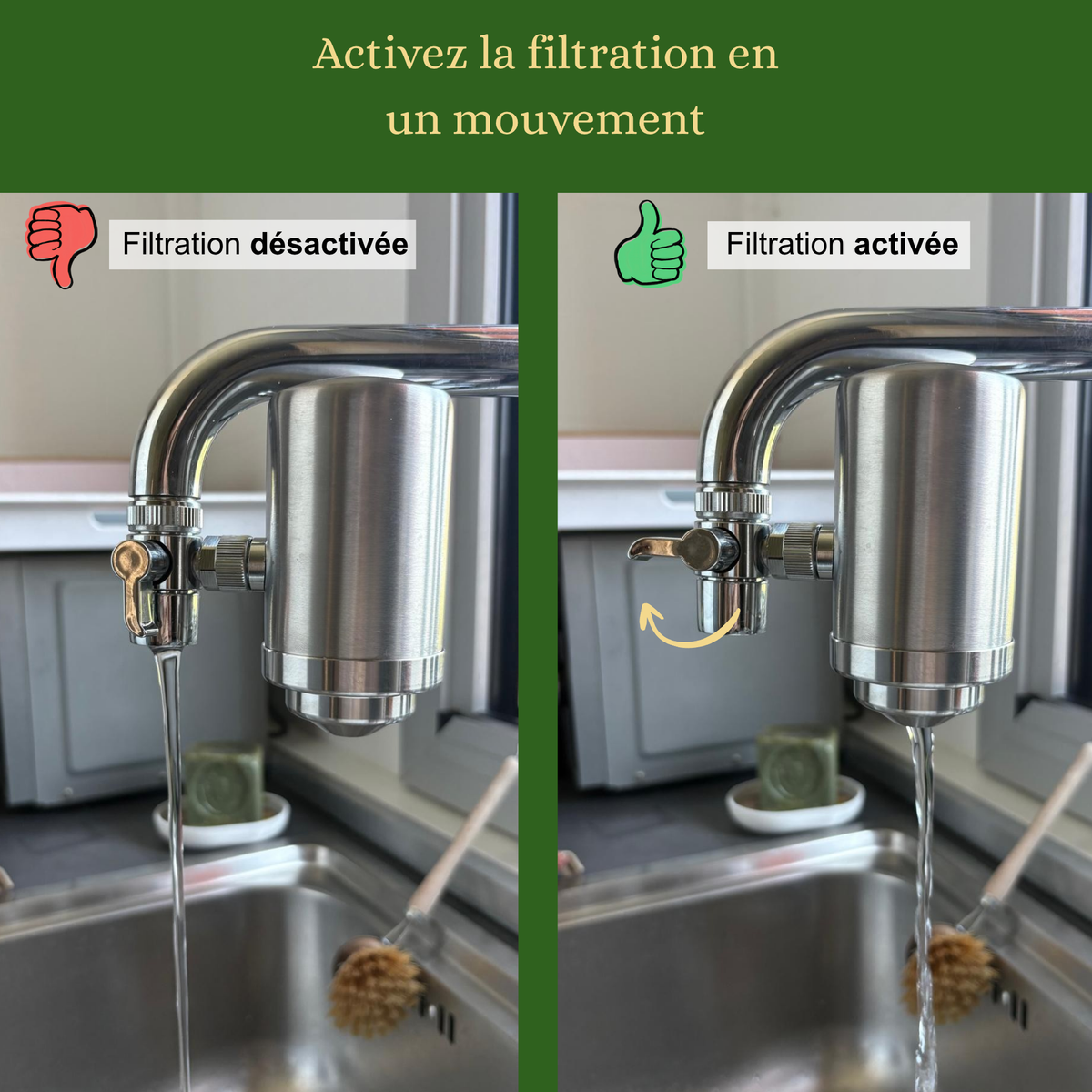 Filtre à Eau pour Robinet (Céramique & Charbon de Coco)