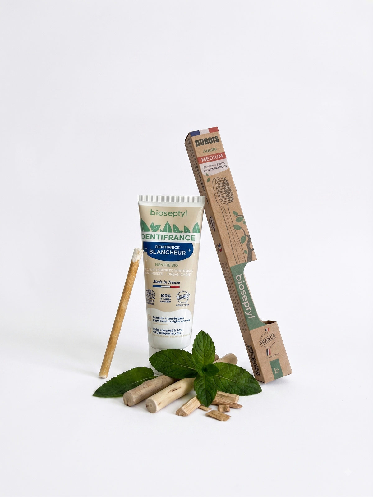 pack dents blanches zéro déchet brosse dentifrice siwak Alkimia
