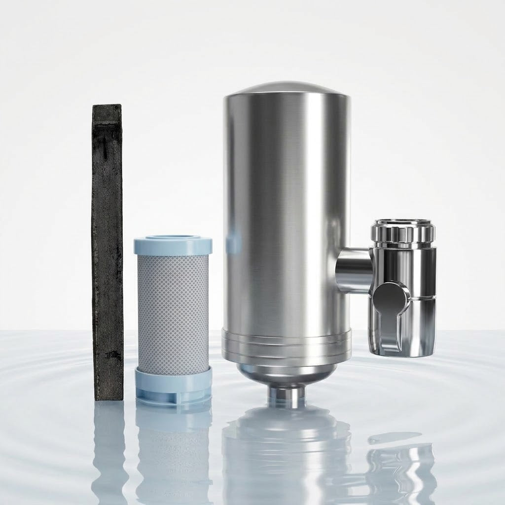 pack eau limpide filtre à eau et charbon actif zéro déchet Alkimia